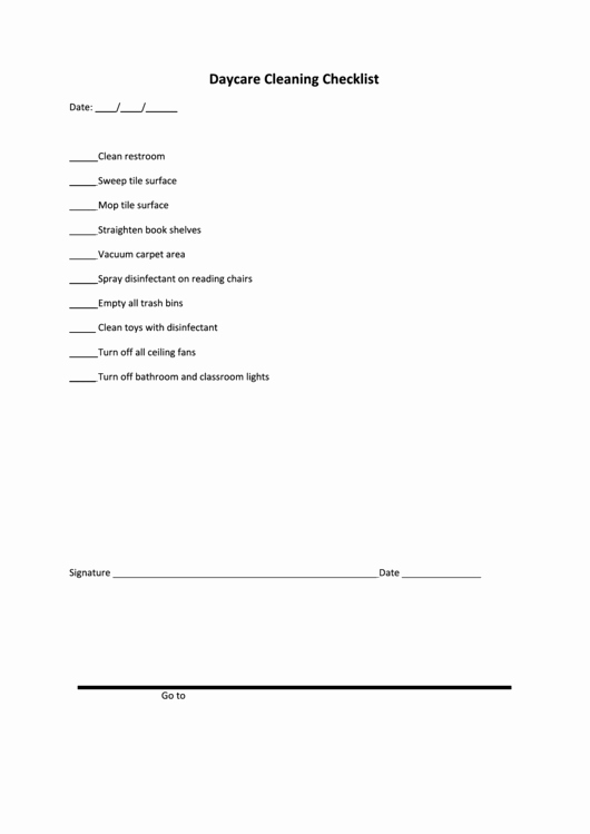Daycare Cleaning Checklist Templates Elegant Daycare Cleaning Checklist Printable Pdf