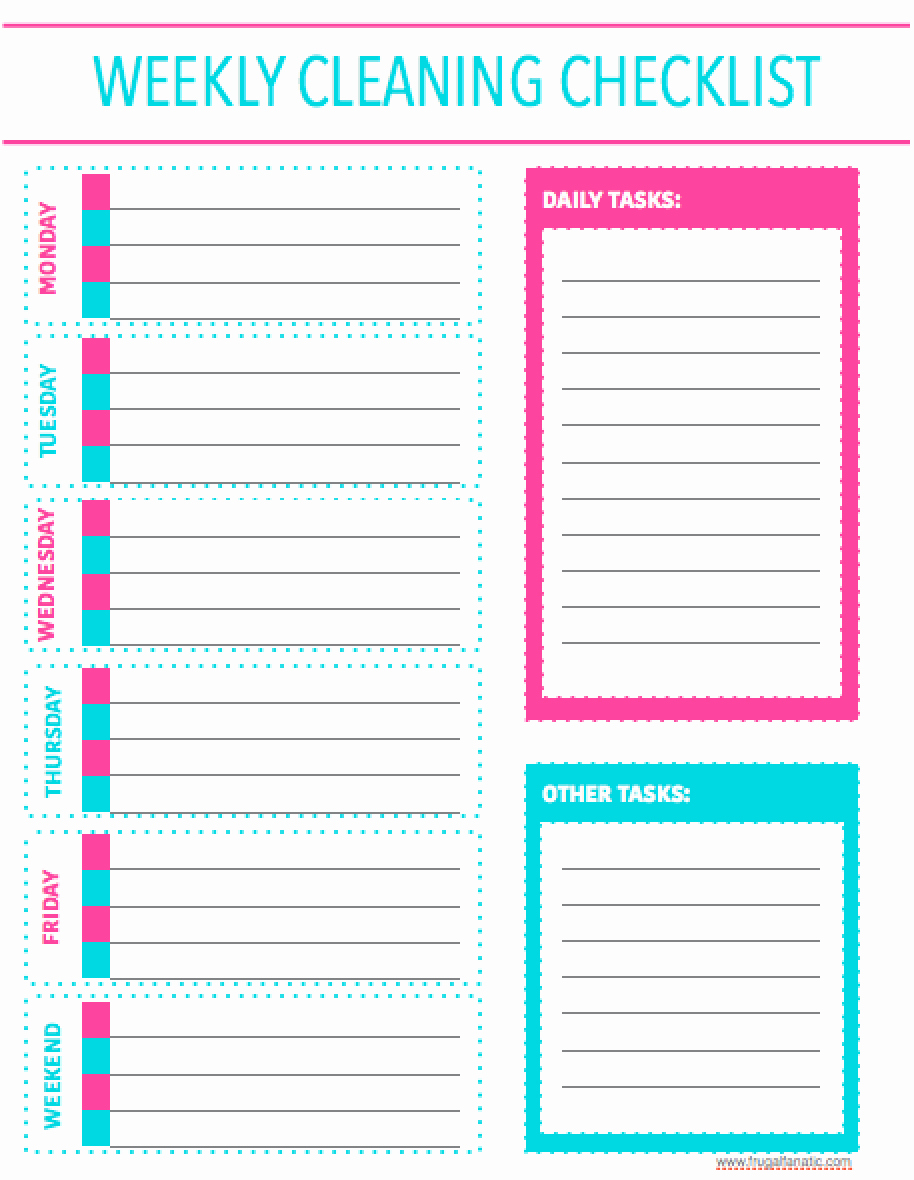 Daycare Cleaning Checklist Templates Elegant Weekly Cleaning Checklist Printable Frugal Fanatic
