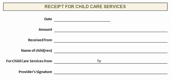 Daycare Tax Receipt Template Luxury Weekly Receipts for Daycare Free Printables
