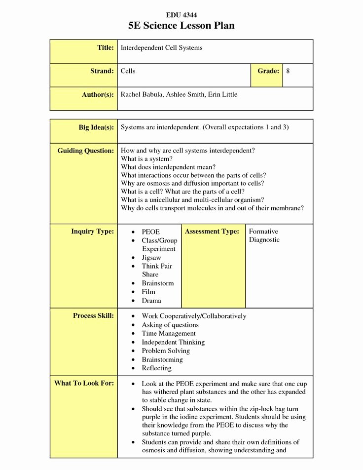 Demo Lesson Plan Template Beautiful Lesson Plan Sample Elementary Science Lesson Plan