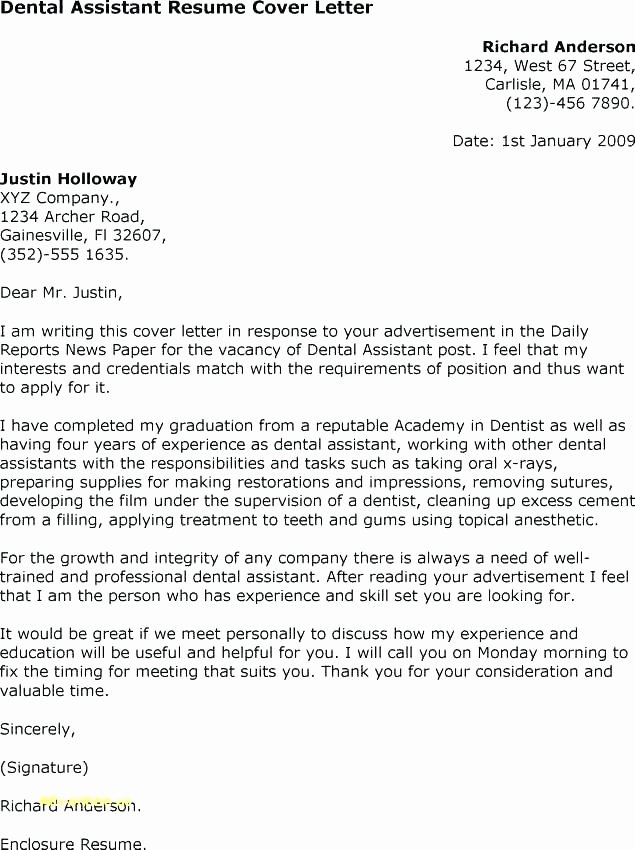 Dental School Letter Of Recommendation Fresh Dental assistant Letter Re Mendation Reference for