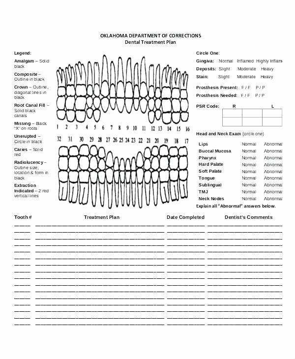 Dental Treatment Plan Template Beautiful Printable Dental Progress Note Treatment Plan forms Mental