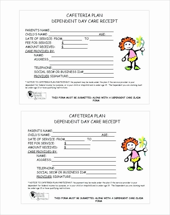 Dependent Care Receipt Template Awesome Child Care Tax Receipt Template – Nahuatlfo