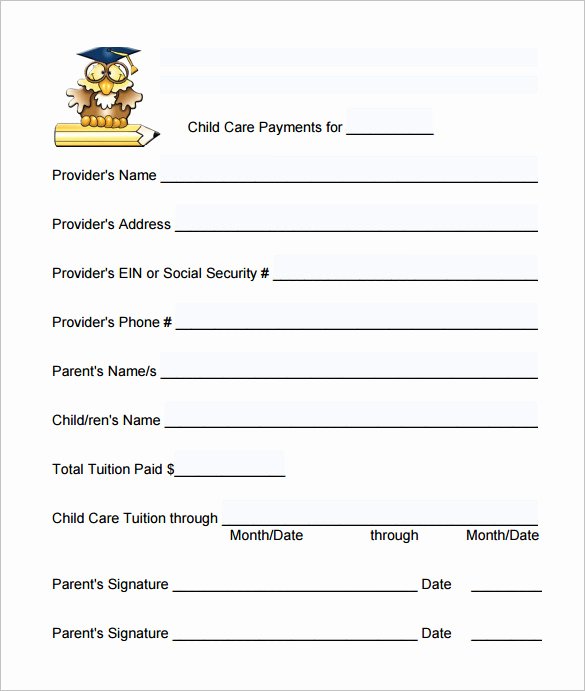 Dependent Care Receipt Template Lovely 20 Daycare Receipt Templates Doc Pdf