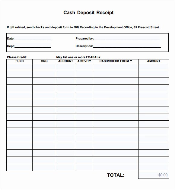 Deposit Slips Template Word Luxury 16 Sample Deposit Receipt Templates to Download