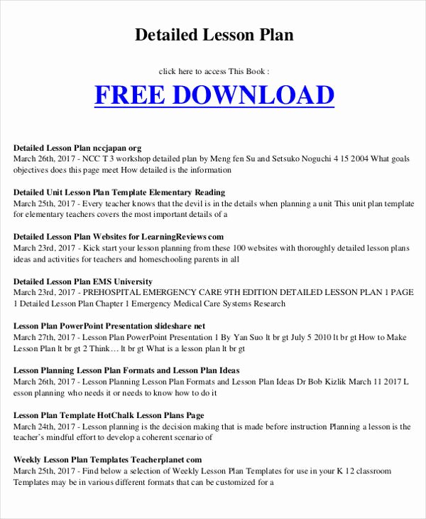 Detailed Lesson Plan Template Best Of 40 Lesson Plan Templates