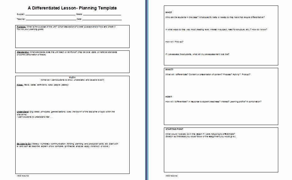 Differentiated Instruction Lesson Plan Template Fresh Adrian S thoughts On Education K U D Vs 4mat
