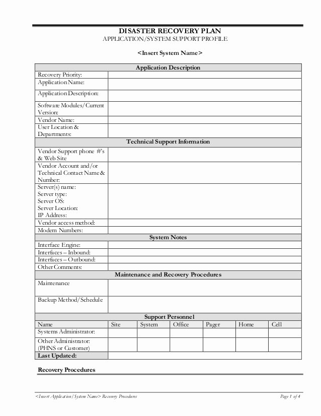 Disaster Recovery Plan Template Luxury Disaster Recovery Template Word 87kb
