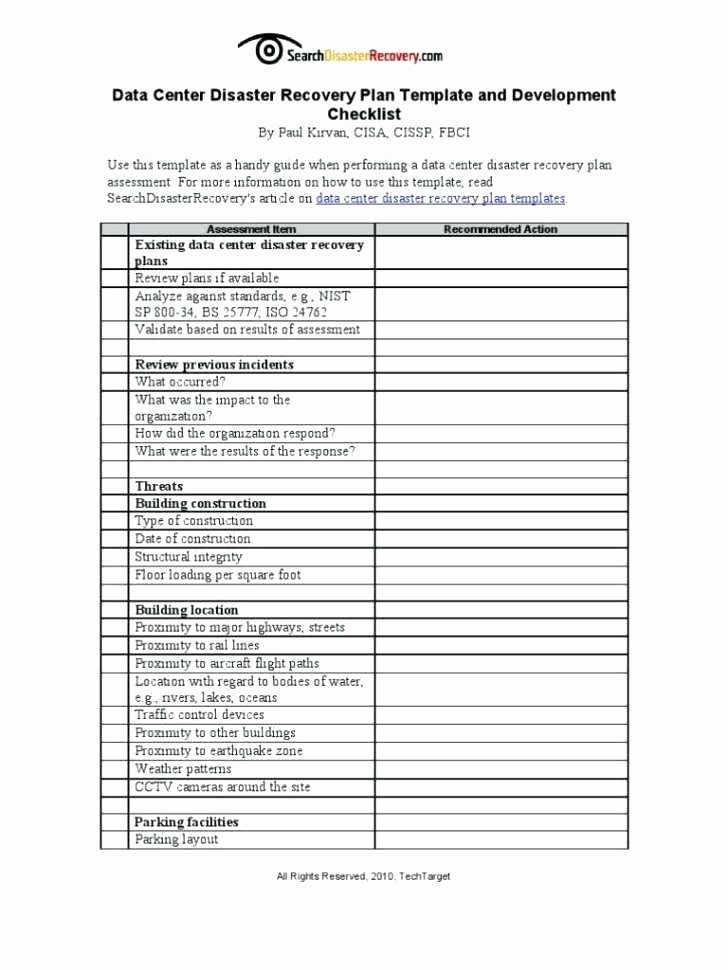 Disaster Recovery Plan Template Nist Awesome Nist 800 34 Business Impact Analysis Contingency Planning