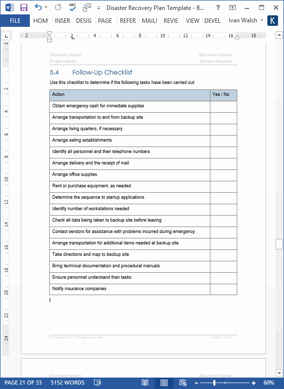 Disaster Recovery Plan Template Unique Disaster Recovery Plan Template Ms Word Excel