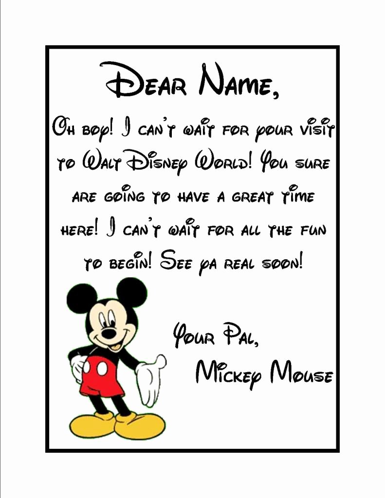 Disney Surprise Letter Template Awesome Related Image Disney