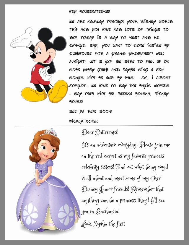 Disney Surprise Letter Template Unique Letters From Disney Characters Disney