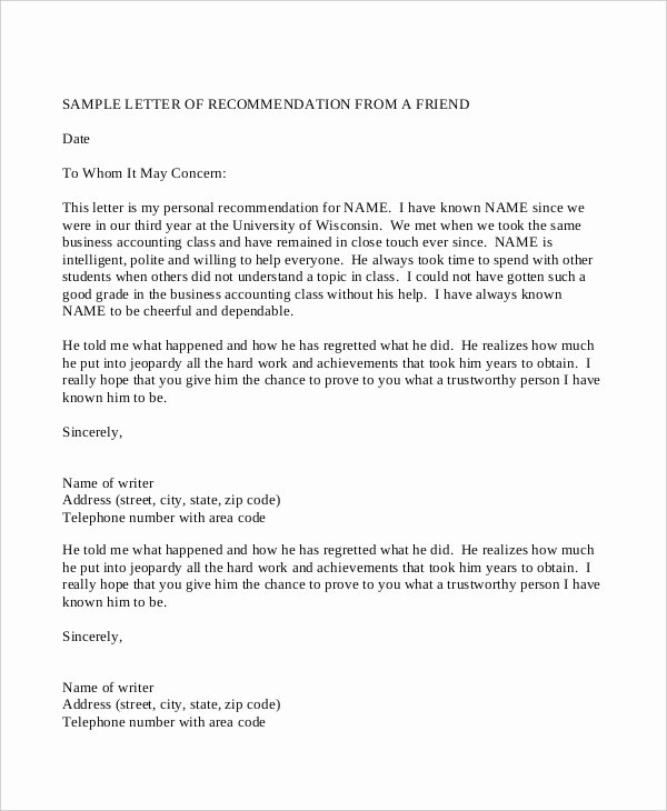 Do Letter Of Recommendation Beautiful Professional Reference Letter 12 Free Sample Example