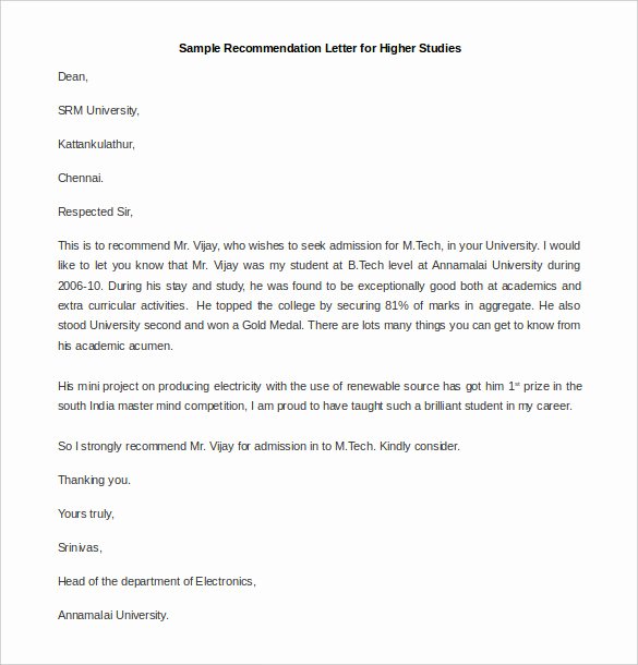 Do Letter Of Recommendation New 30 Re Mendation Letter Templates Pdf Doc
