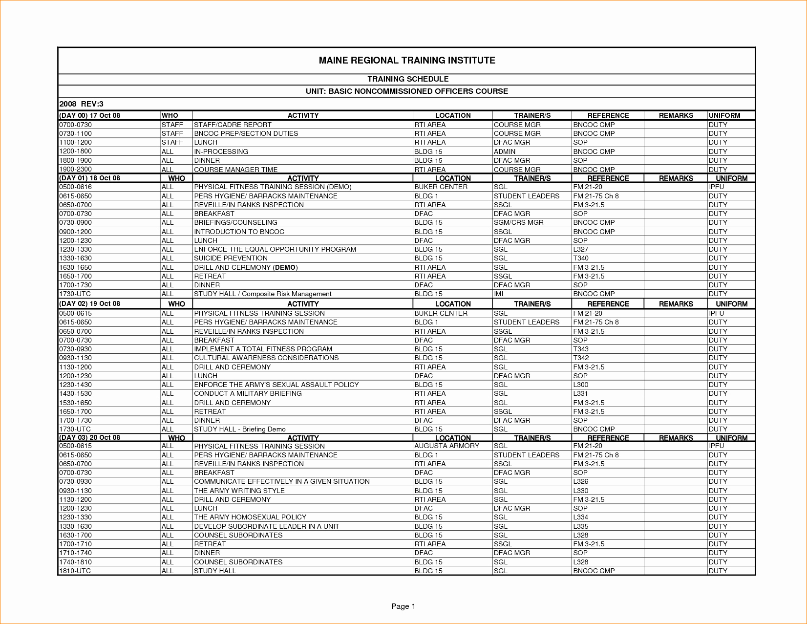 Dog Training Plan Template Fresh Training Schedule Template Excel