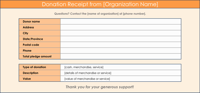 Donation Receipt Template Doc Awesome Donation Receipt Template 12 Free Samples In Word and Excel