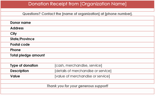 Donation Receipt Template Doc Elegant Donation Receipt Template 12 Free Samples In Word and Excel