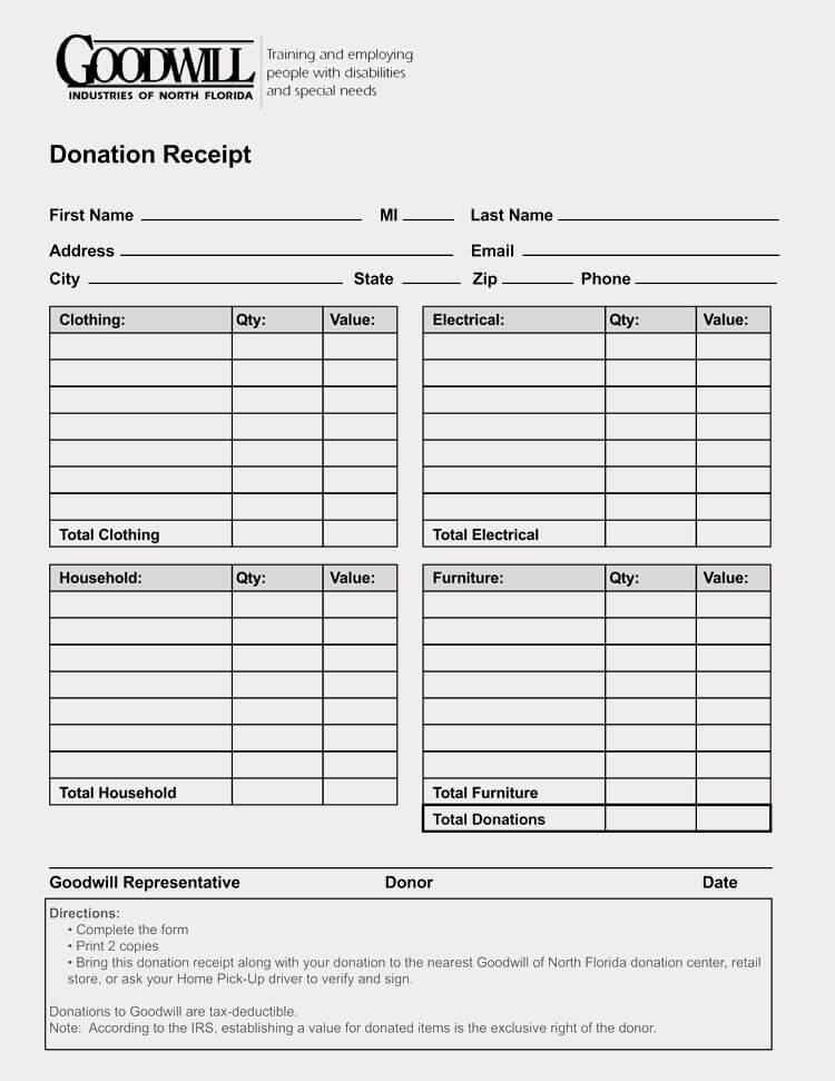 Donation Receipt Template Pdf Awesome 45 Free Donation Receipt Templates &amp; formats Docx Pdf