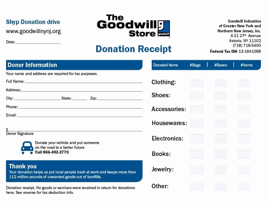Donation Receipt Template Pdf Elegant 40 Donation Receipt Templates &amp; Letters [goodwill Non Profit]