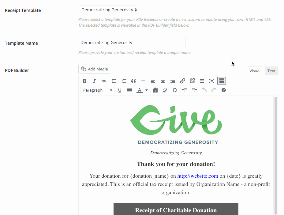 Donation Receipt Template Pdf Fresh Pdf Receipts for Give Wordpress Donations Plugin