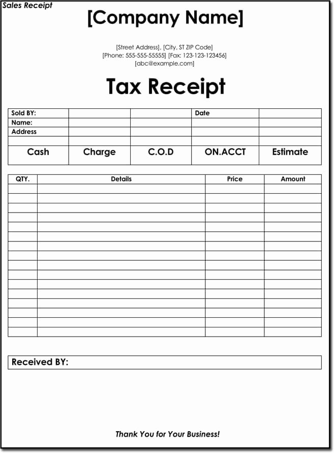Donation Tax Receipt Template Elegant 10 Tax Receipt Templates Donation Tax In E Tax
