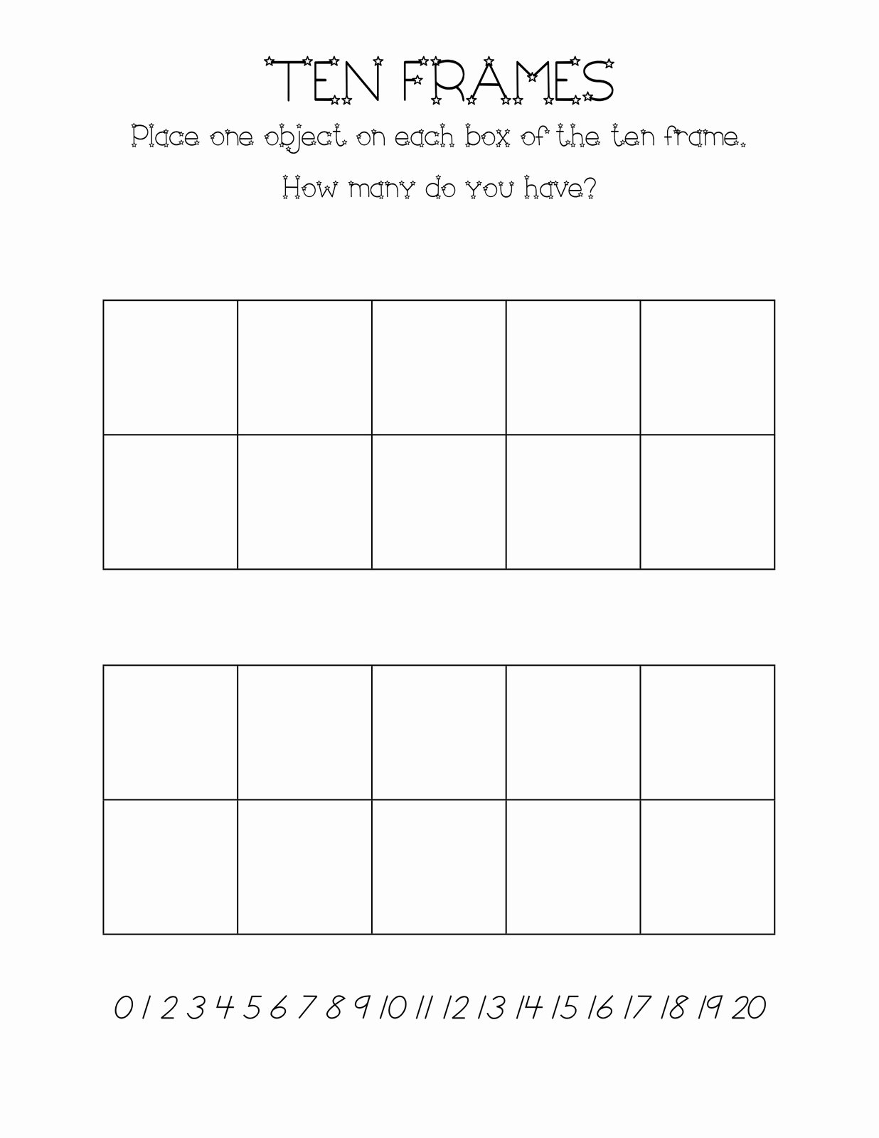 Double Ten Frame Template New 5 Best Of Printable Ten Frame Activity Double Ten