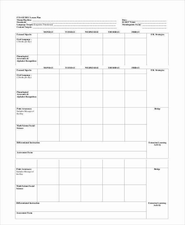 Downloadable Lesson Plan Template Inspirational Printable Lesson Plan 7 Free Word Pdf Documents
