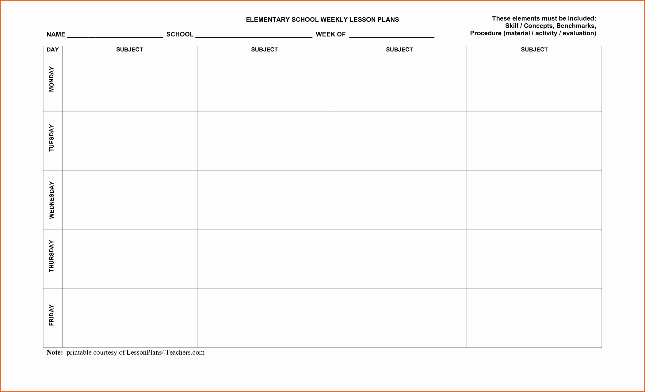 Downloadable Lesson Plan Template Lovely 8 Free Printable Lesson Plan Template Bookletemplate