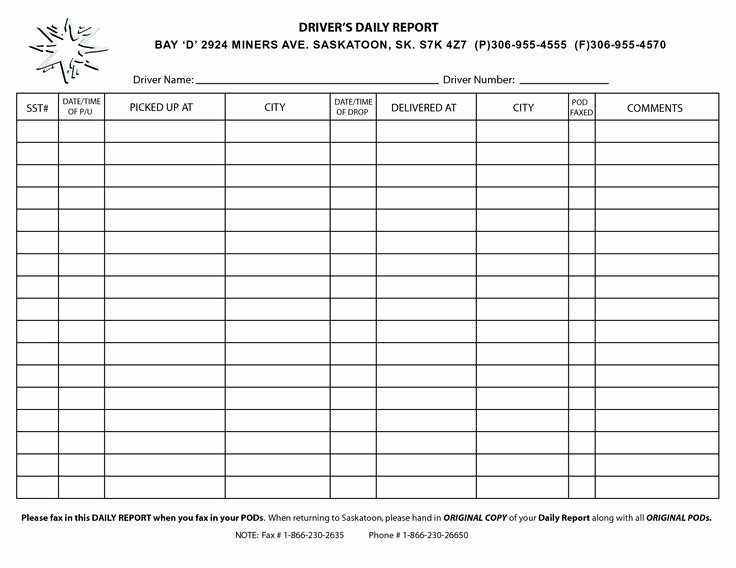 Drivers Log Book Template Fresh Daily Driver Log Templates Google Search