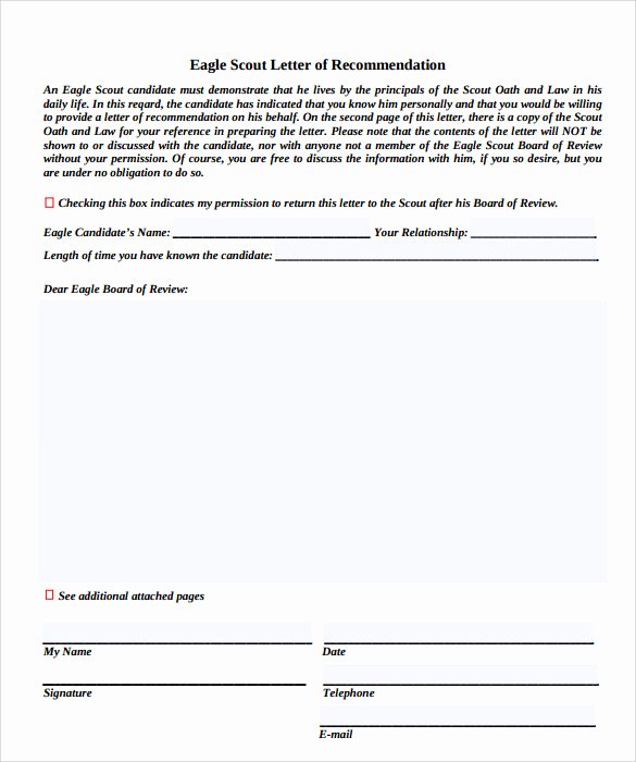 Eagle Letter Of Recommendation form New 10 Eagle Scout Letter Of Re Mendation to Download for