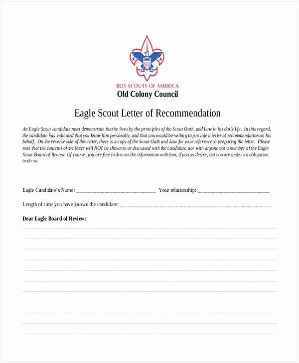 Eagle Letter Of Recommendation Inspirational Eagle Scout Letter Of Re Mendation Sample From Parents