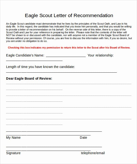 Eagle Letter Of Recommendation Lovely 10 Eagle Scout Letter Of Re Mendation to Download for