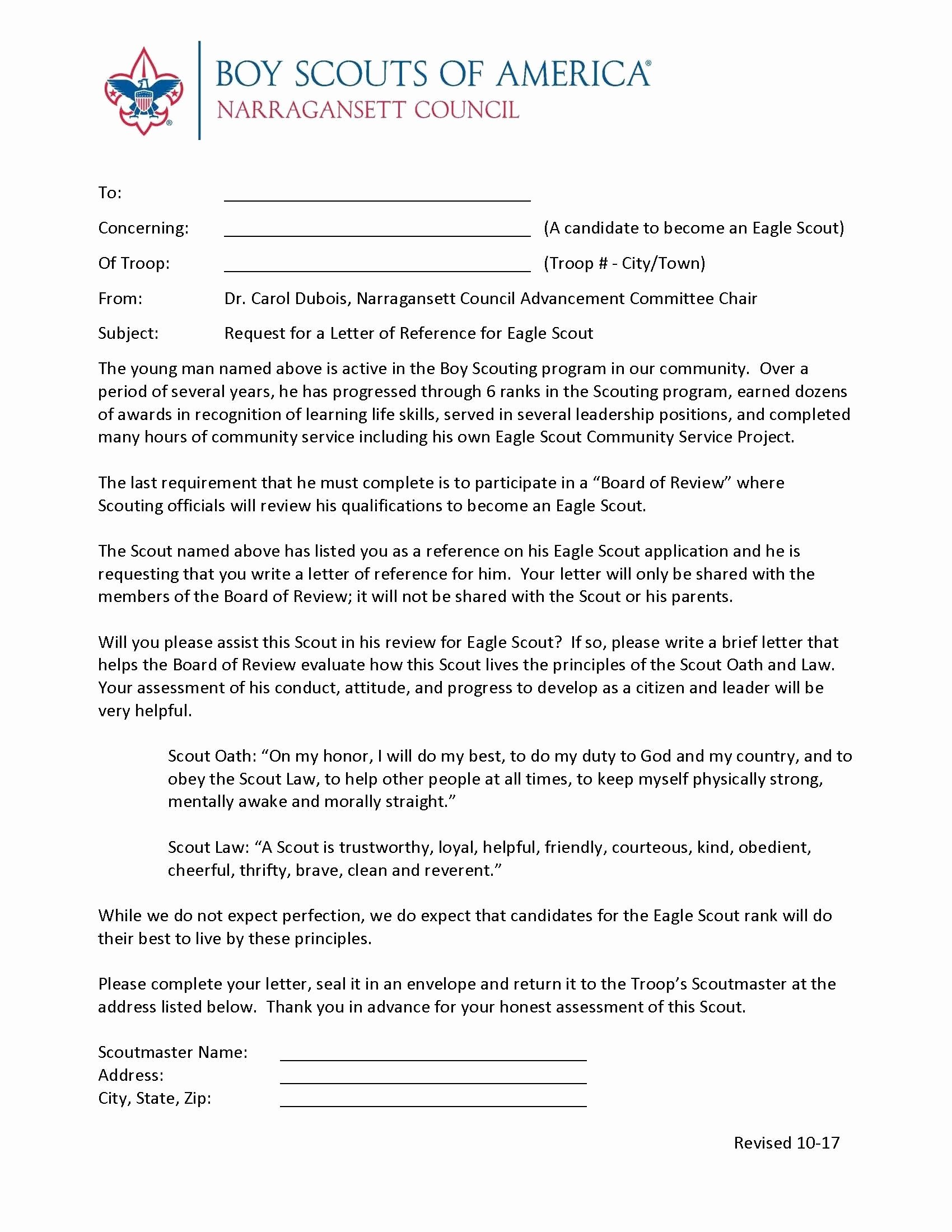 Eagle Scout Recommendation Letter Beautiful Eagle Scout Donation Letter Template Bluemooncatering