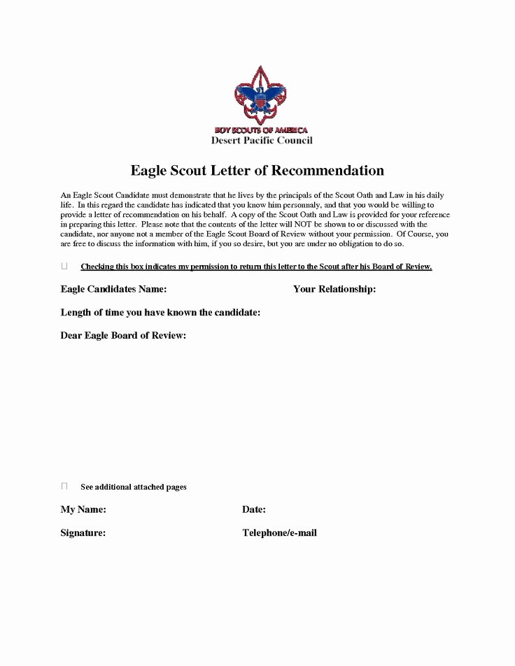 Eagle Scout Recommendation Letter Template New 11 Best Eagle Scout Letters Of Re Mendation Images On