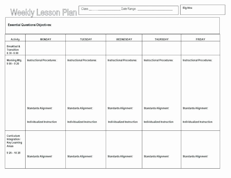 Editable Lesson Plan Template Best Of Editable Lesson Plan Template High School Lesson Planet