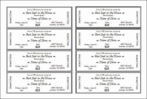 Editable Ticket Template Free Word Beautiful 30 Printable Ticket Templates to Download