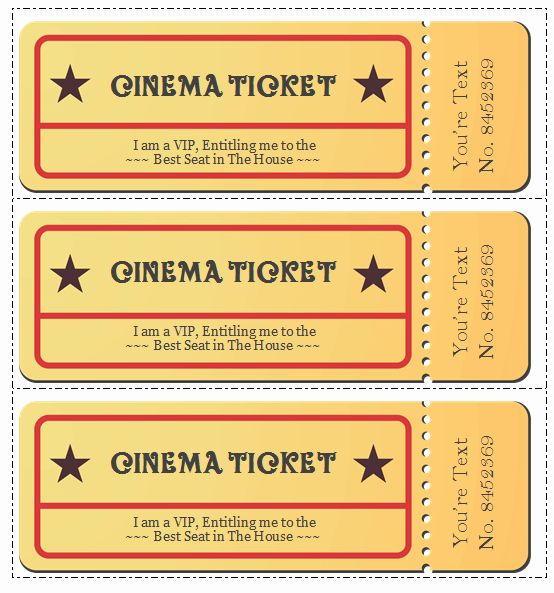 Editable Ticket Template Free Word Unique 6 Movie Ticket Templates to Design Customized Tickets