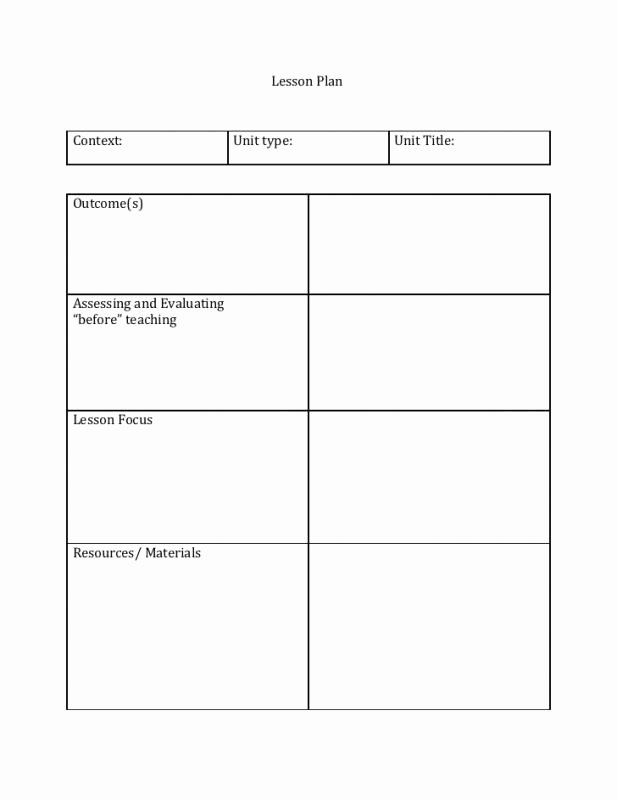 Editable Weekly Lesson Plan Template Awesome Editable Lesson Plan Template