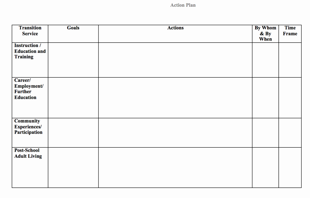 Educational Action Plan Template Best Of Sample forms and assessment tools