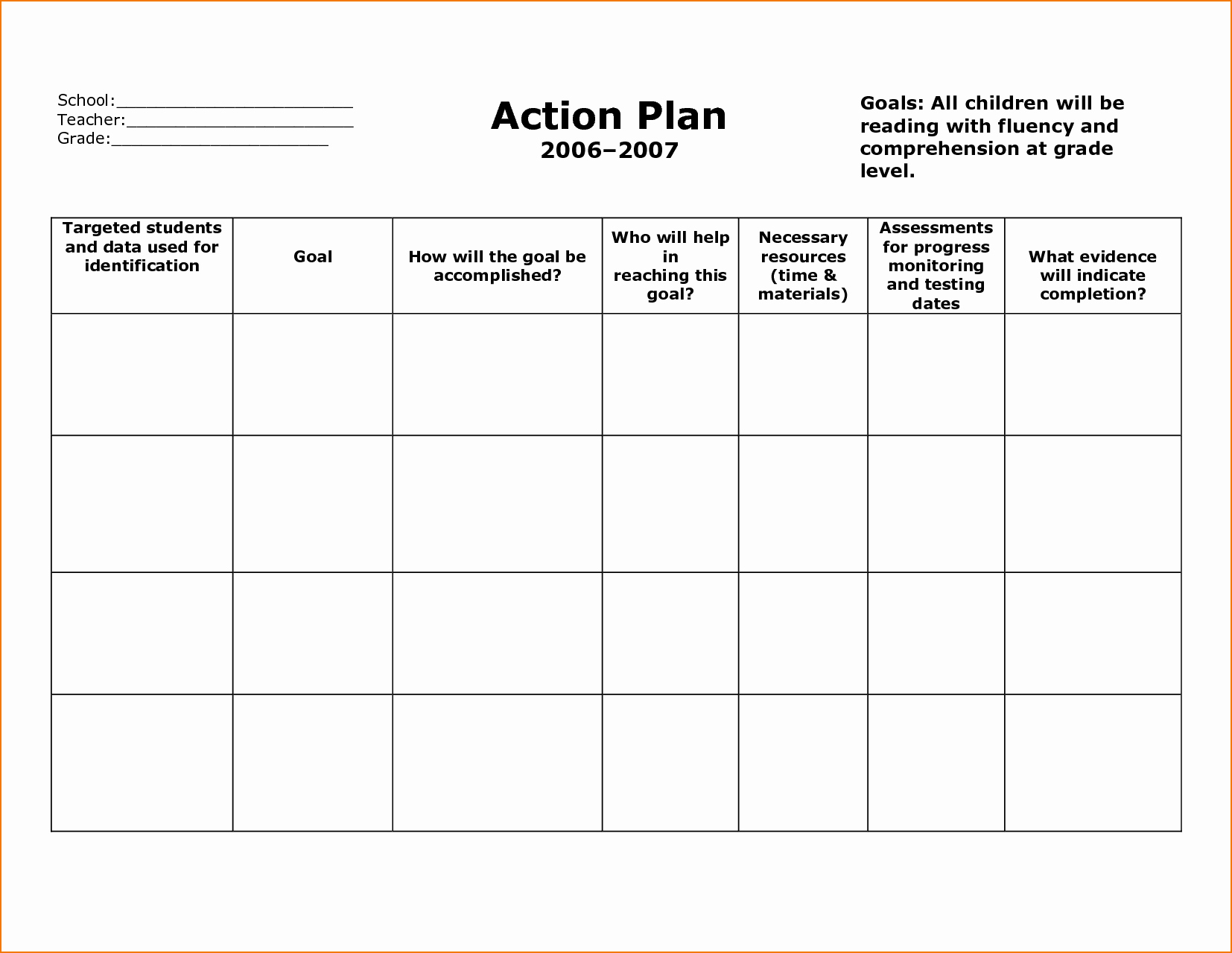 30 Educational Action Plan Template Hamiltonplastering