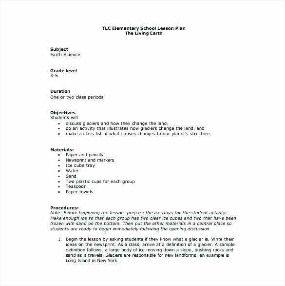 Elementary School Lesson Plan Template Best Of Lesson Template for Teachers
