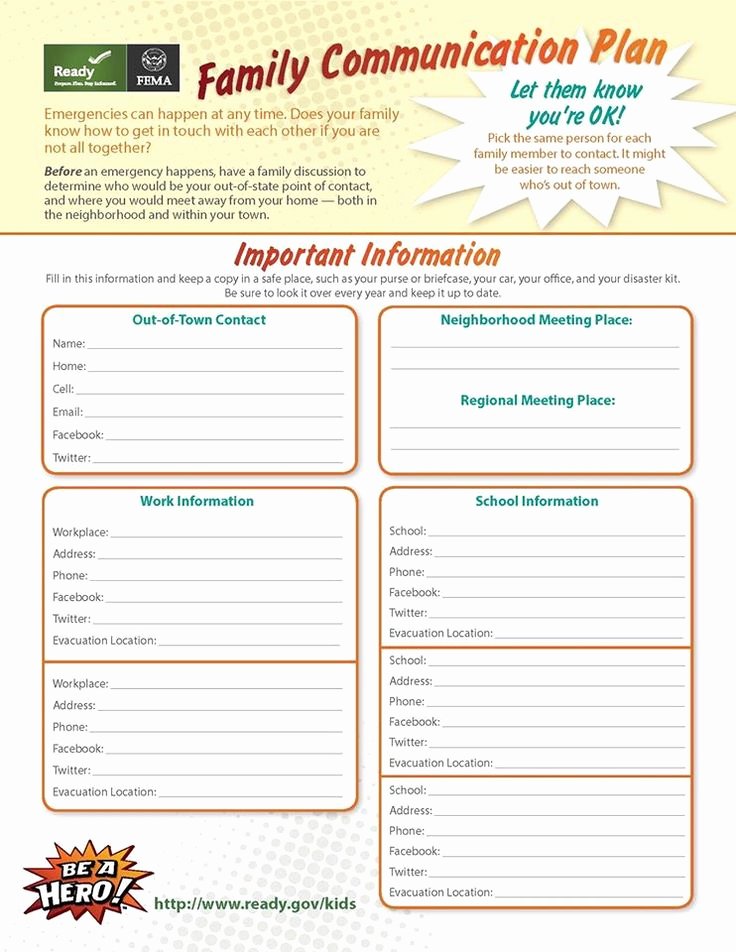 Emergency Communication Plan Template New 31 Best Images About Family Preparedness On Pinterest