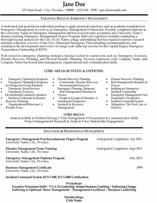 Emergency Management Plan Template Awesome Here to Download This Emergency Management Resume