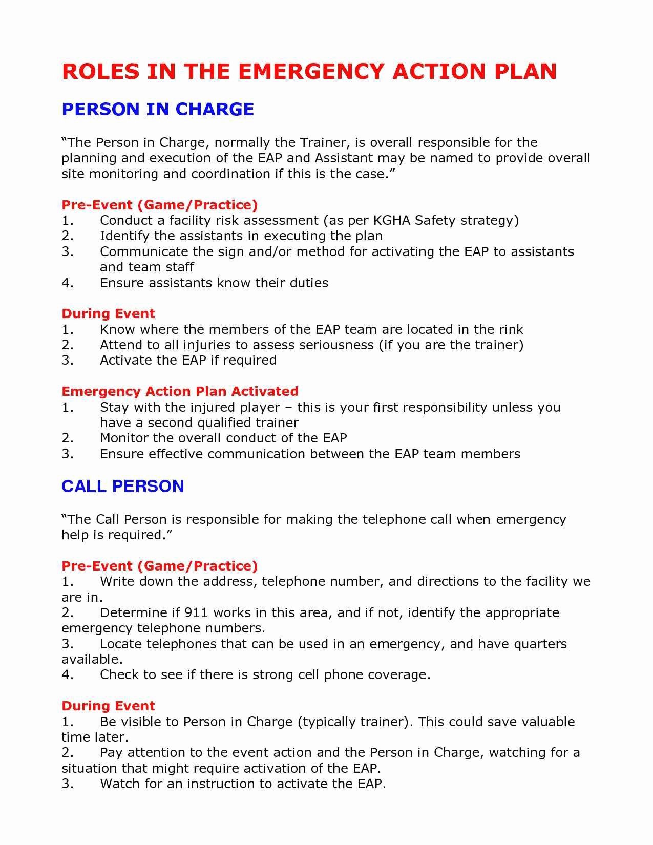 40 Emergency Operations Plan Template Hamiltonplastering