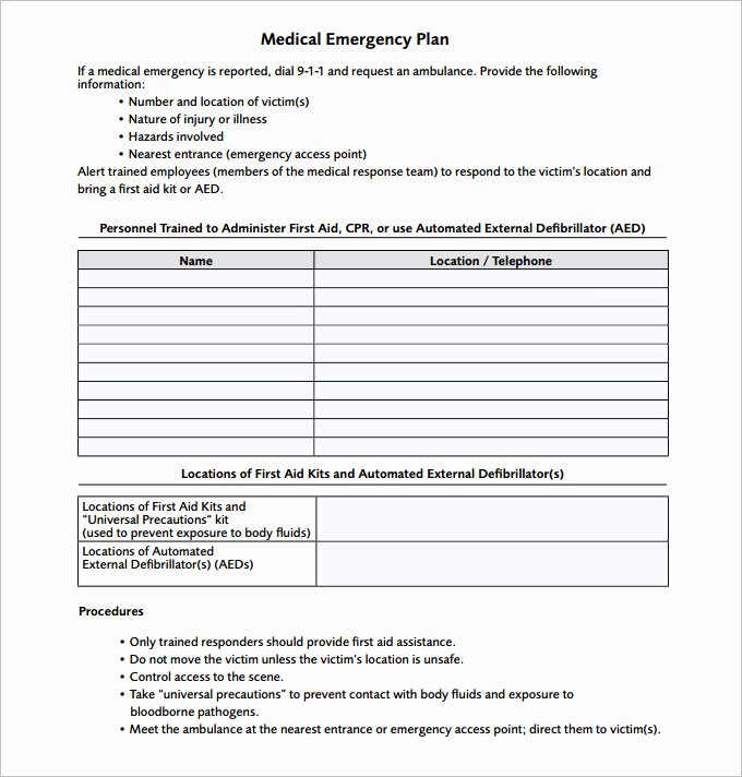 Emergency Response Plan Template Awesome 14 Emergency Action Plan Template Word Excel Pdf
