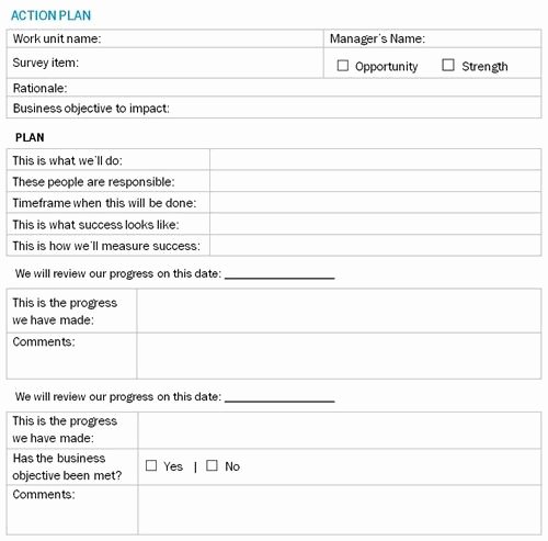 Employee Action Plan Template Awesome Action Plan Template Post Employee Engagement Survey
