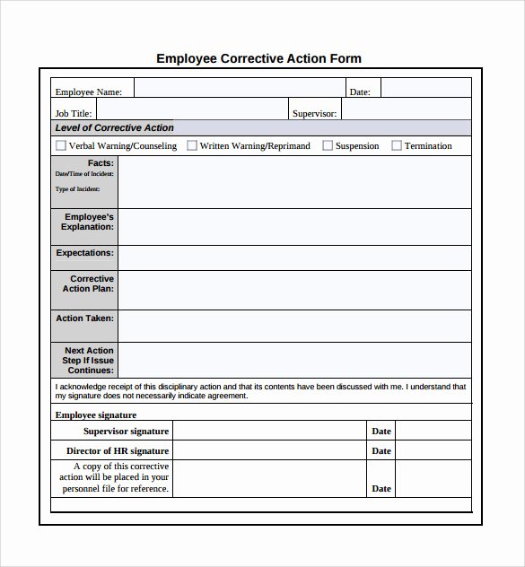 Employee Action Plan Template Luxury Sample Corrective Action Plan Template 14 Documents In