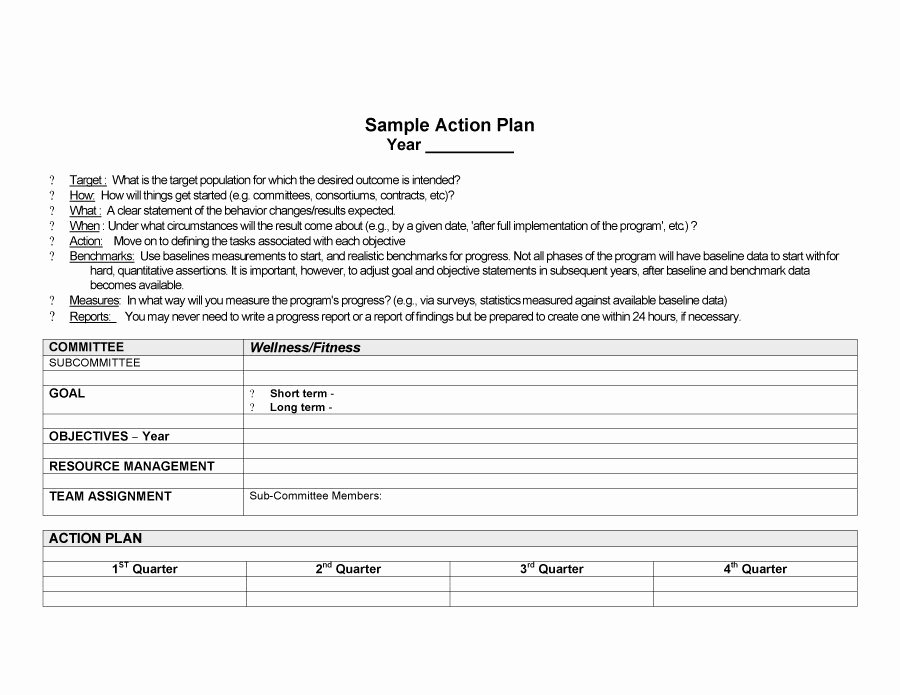 Employee Action Plan Template Unique Action Plan Template Printable Pdf Free Download