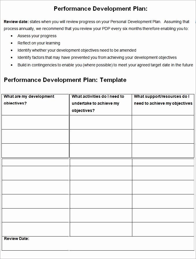 Employee Development Plan Template Best Of Performance Development Plan Template Development Plan