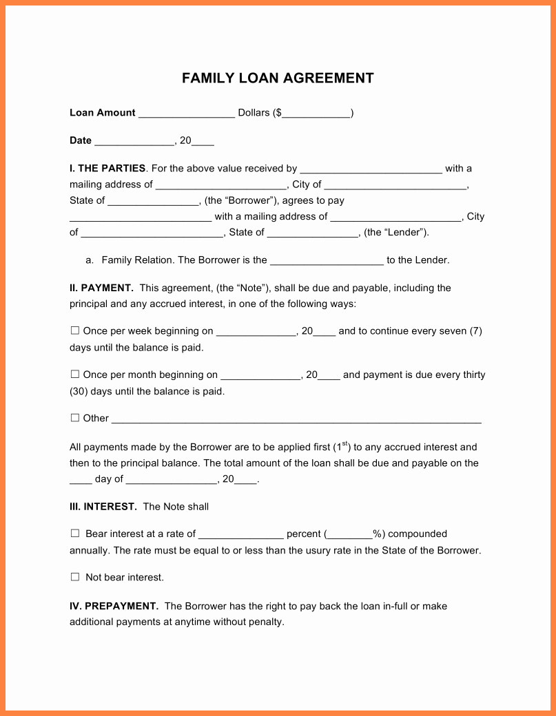 Employee forgivable Loan Agreement Template Lovely 10 Loan Agreement Between Family Members Template